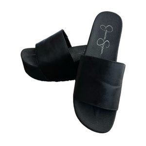 Y2K Platform Chunky Heel Slide On Sandals Size 7